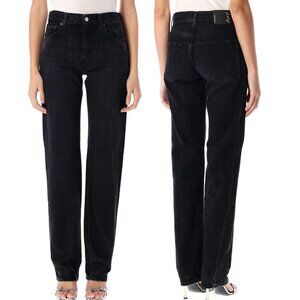 Haikure Cleo Washed Black Denim Jeans Sz 27 Made in Italy Straight Leg